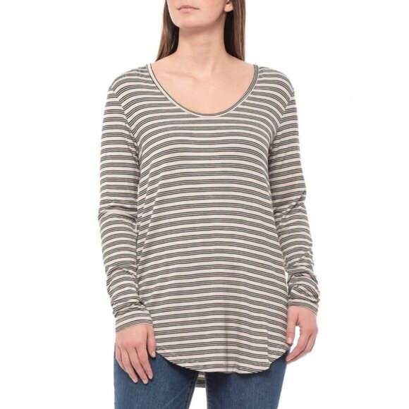 Kavu Tops - Kavu Sunridge Nautical Stripe Long Sleeve Top T-Shirt Black New NWT Womens Small